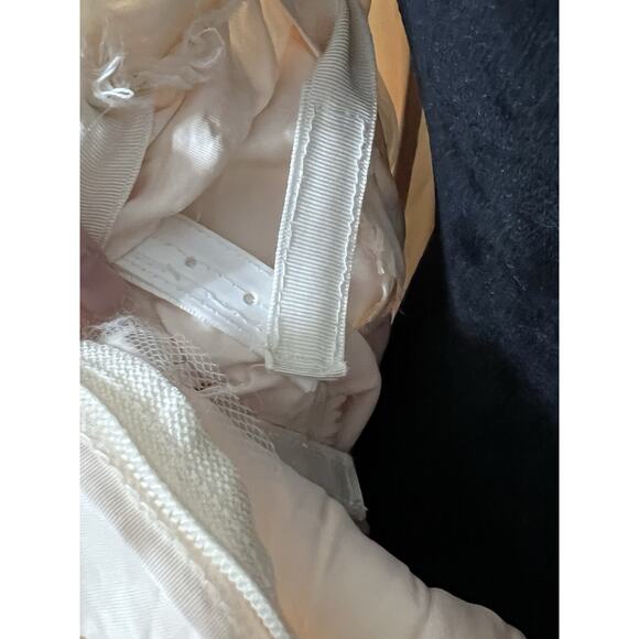 VTG 1970s Wedding Dress Empire Waist Sz Small High Neck Boho Ivory Hippie - Picture 6 of 16